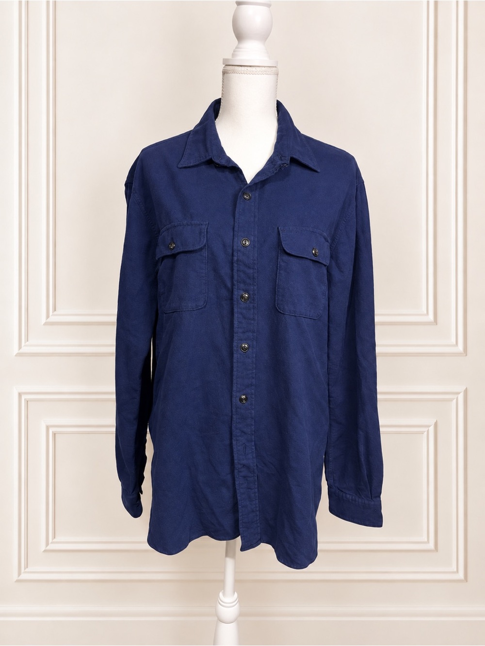 Polo Ralph Lauren Men’s L Navy Cotton Utility Shirt Classic Fit Collar